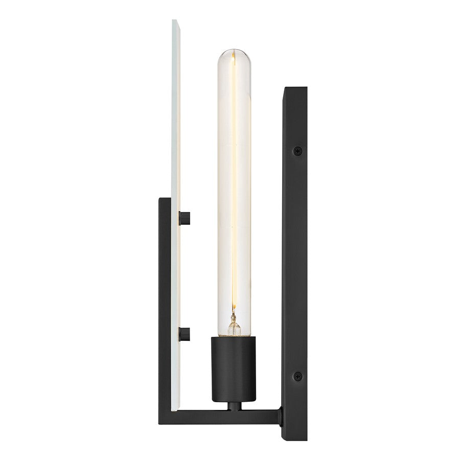 Lark Roman 1 Light Medium Sconce, Black/Etched White