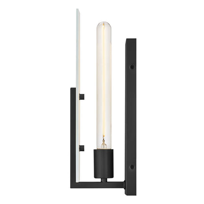 Lark Roman 1 Light Medium Sconce, Black/Etched White