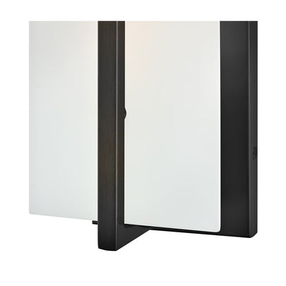 Lark Roman 1 Light Medium Sconce, Black/Etched White