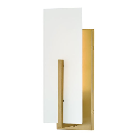 Lark Roman 1 Light Medium Sconce, Lacquered Brass/Etched White - 85640LCB