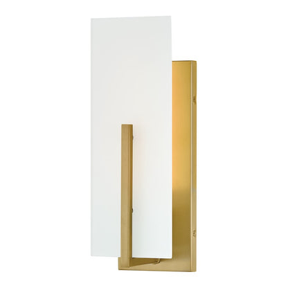 Lark Roman 1 Light Medium Sconce, Lacquered Brass/Etched White
