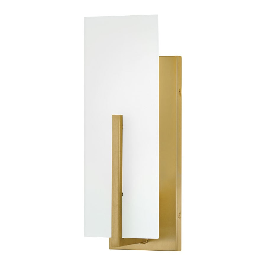 Lark Roman 1 Light Medium Sconce, Lacquered Brass/Etched White