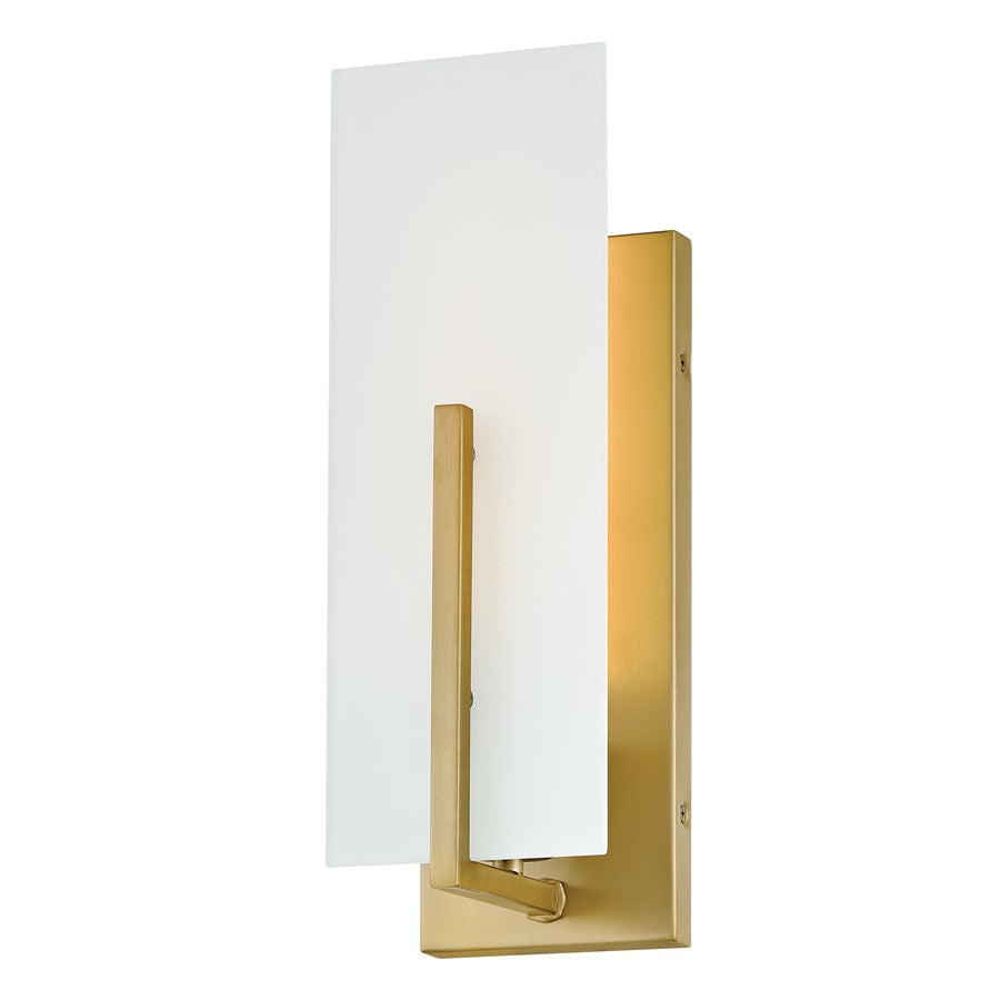 Lark Roman 1 Light Medium Sconce, Lacquered Brass/Etched White