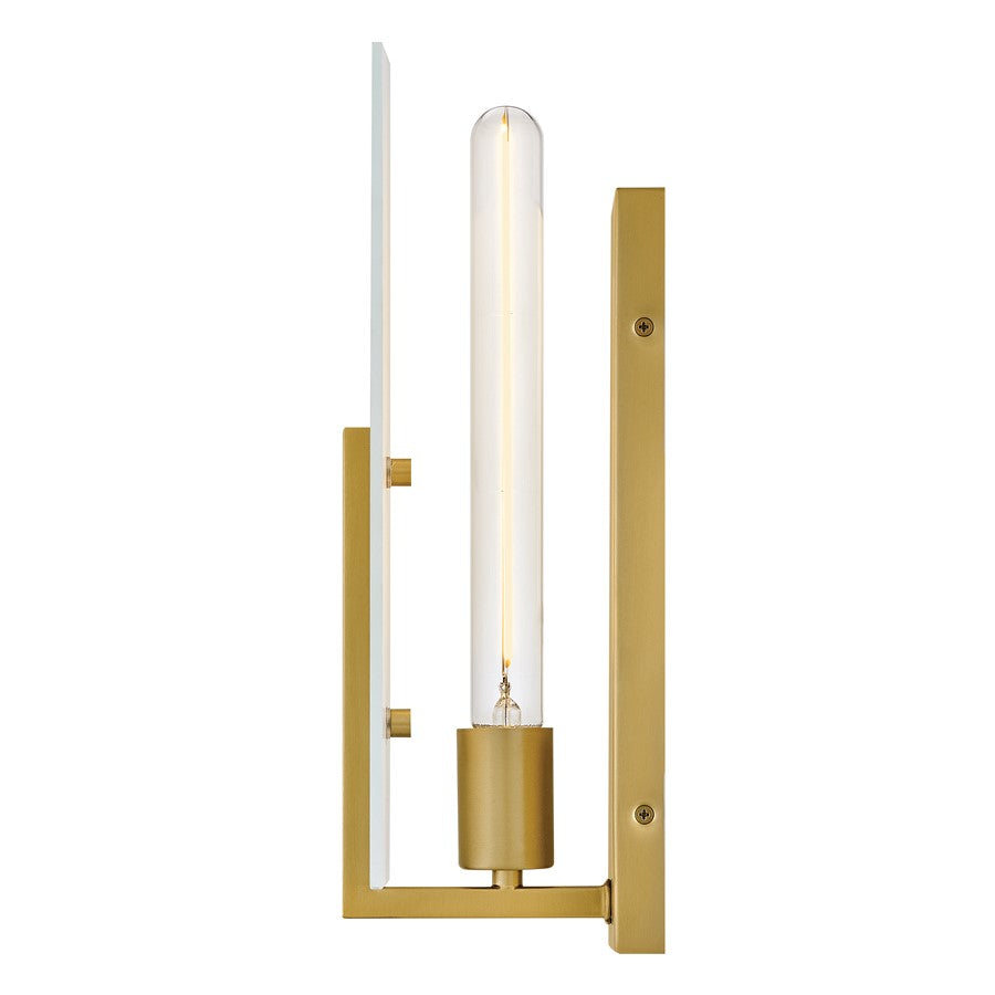Lark Roman 1 Light Medium Sconce, Lacquered Brass/Etched White