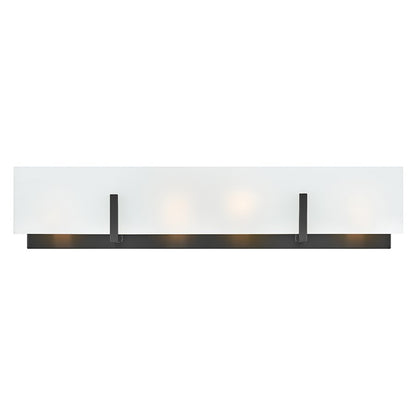 Lark Roman 4 Light Medium Four Light Vanity, Black/Etched White - 85644BK
