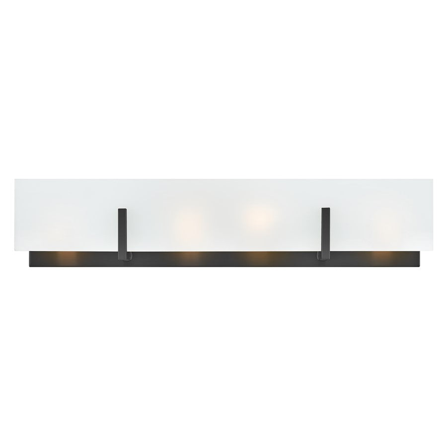 Lark Roman 4 Light Medium Four Light Vanity, Black/Etched White