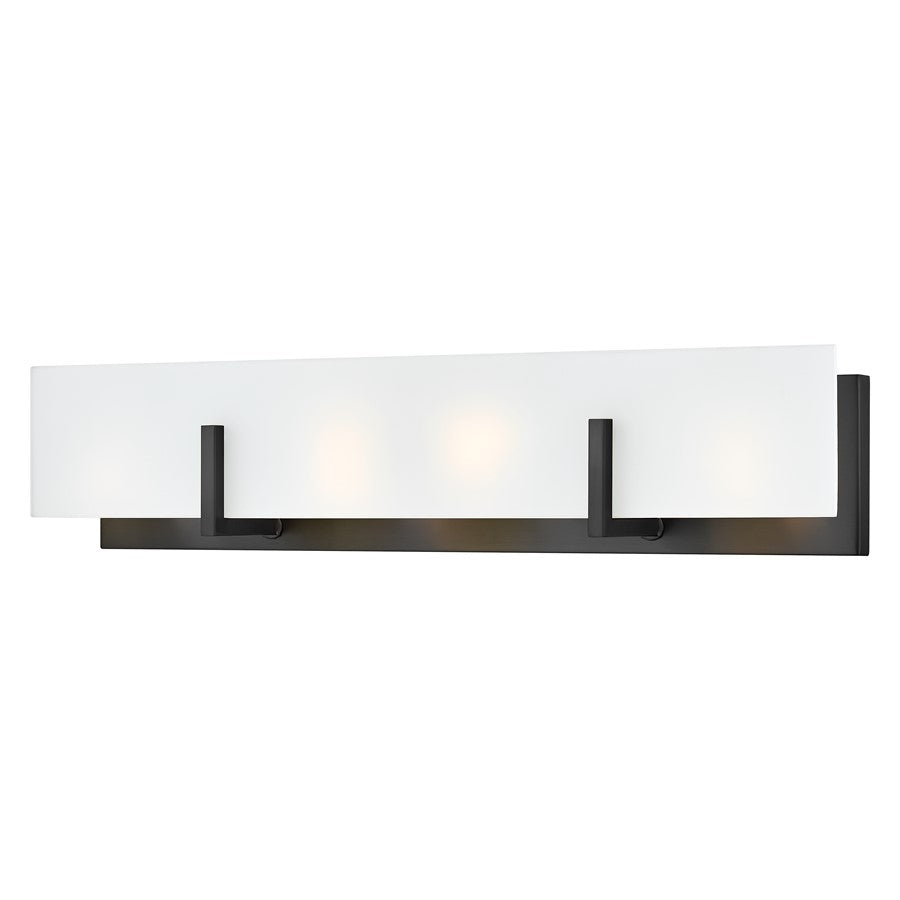 Lark Roman 4 Light Medium Four Light Vanity, Black/Etched White