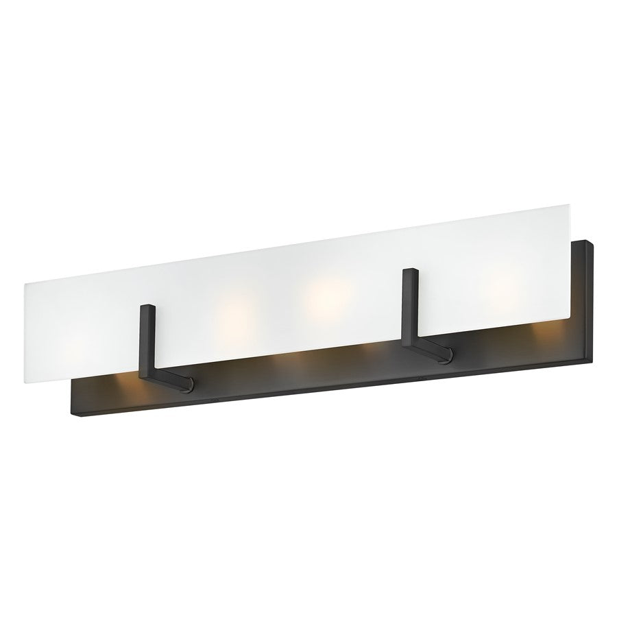 Lark Roman 4 Light Medium Four Light Vanity, Black/Etched White