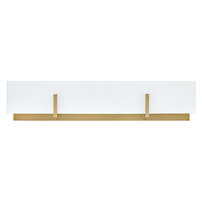 Lark Roman 4 Light Medium Vanity, Lacquered Brass/Etched White