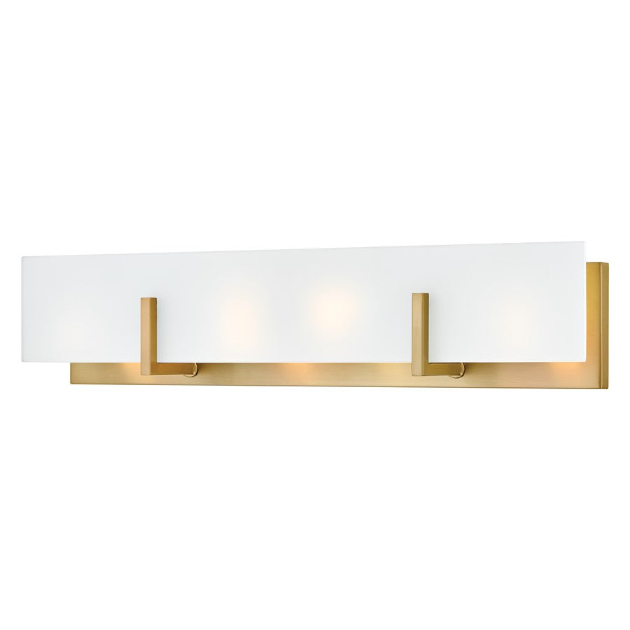 Lark Roman 4 Light Medium Vanity, Lacquered Brass/Etched White
