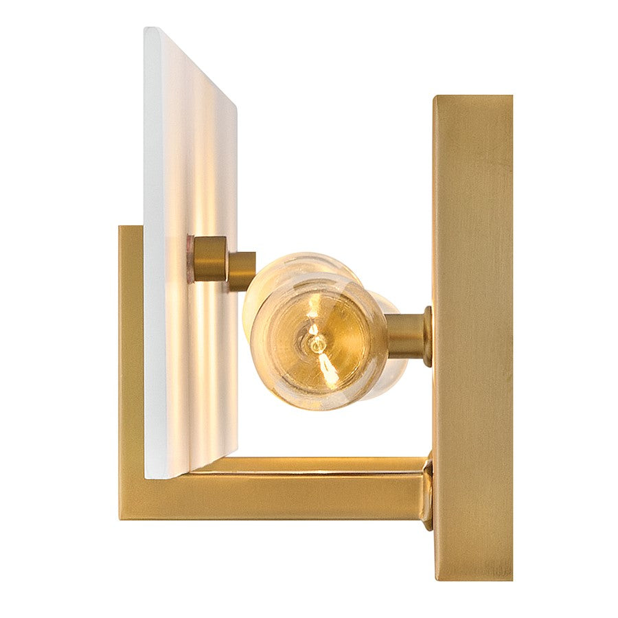 Lark Roman 4 Light Medium Vanity, Lacquered Brass/Etched White