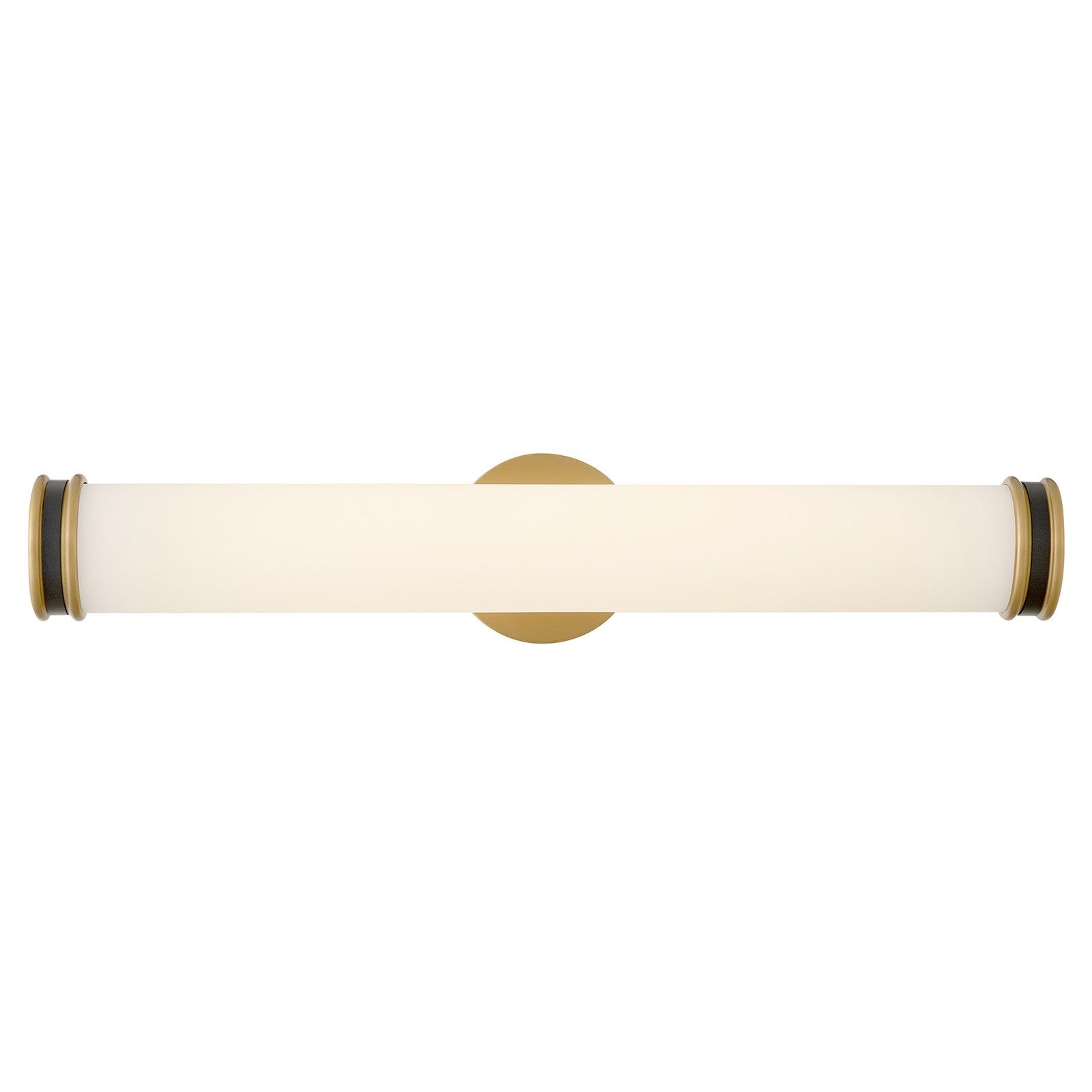 Hinkley Ames 24in 2-Light Bathroom Vanity Light | Classic Lacquered Brass Steel and Etched Opal Glass | Bathroom Vanity & Powder Room | Model 85652LCB-BK