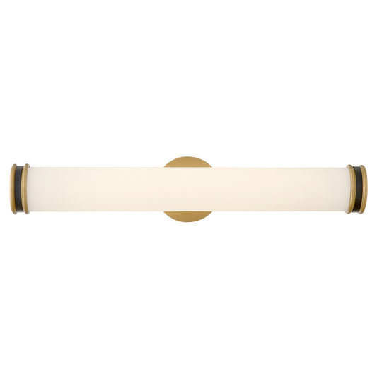 Hinkley Ames 24in 2-Light Bathroom Vanity Light | Classic Lacquered Brass Steel and Etched Opal Glass | Bathroom Vanity & Powder Room | Model 85652LCB-BK