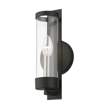 Livex Castleton 1 Light ADA Single Sconce, BK/NK/Cylinder