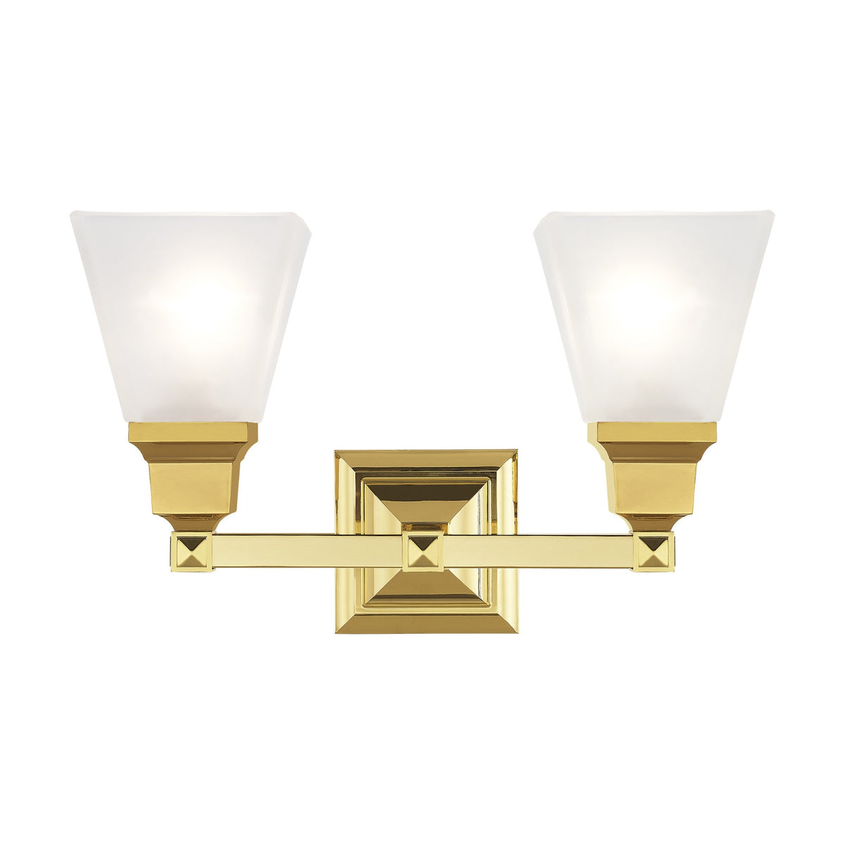 Livex Lighting Mission Bathroom Vanity Lighting, Polished Brass