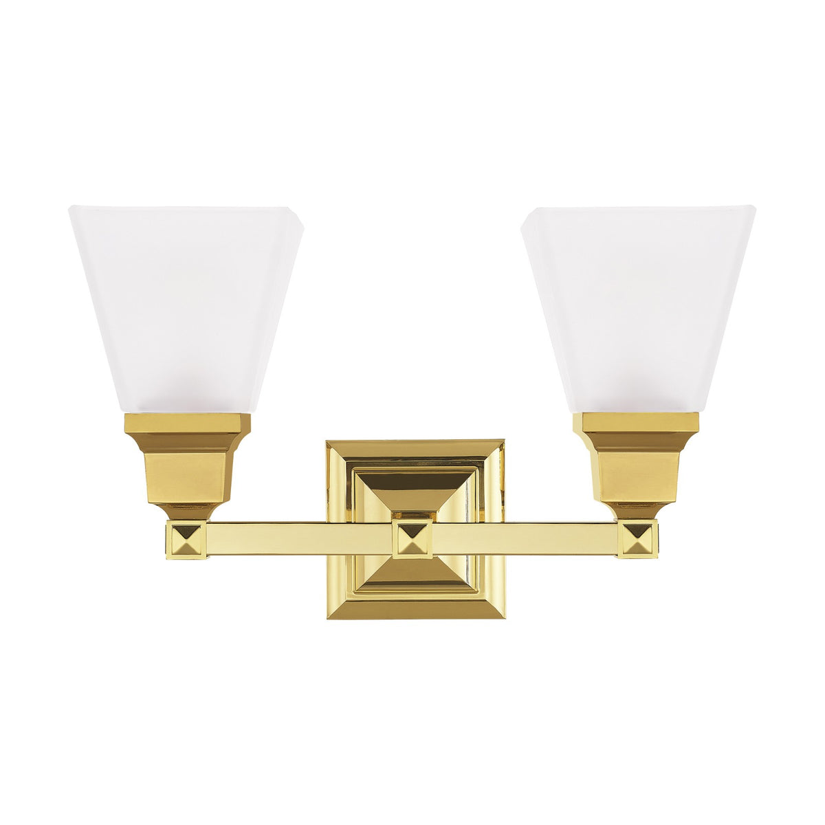 Livex Lighting Mission Bathroom Vanity Lighting, Polished Brass