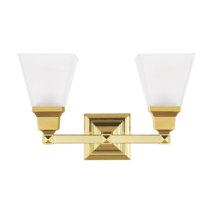 Livex Lighting Mission Bathroom Vanity Lighting, Polished Brass