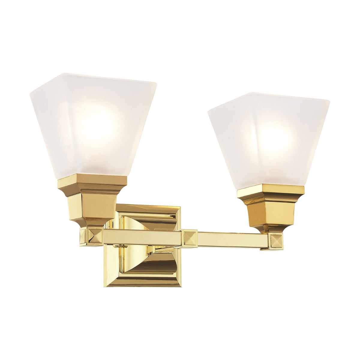Livex Lighting Mission Bathroom Vanity Lighting, Polished Brass