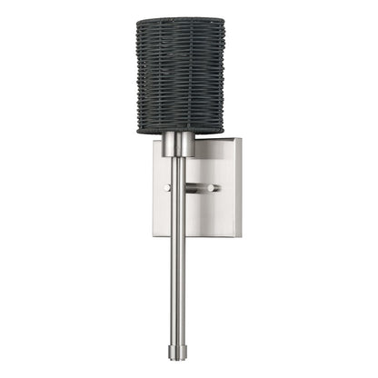 Livex Weavington 1Lt Single ADA Sconce, Nickel/Charred Gray