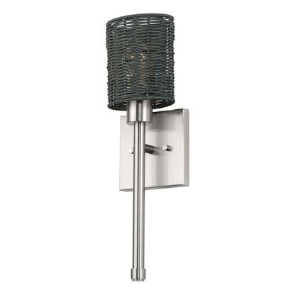 Livex Weavington 1Lt Single ADA Sconce, Nickel/Charred Gray