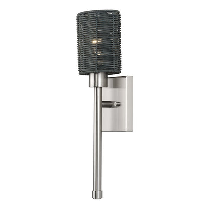 Livex Weavington 1Lt Single ADA Sconce, Nickel/Charred Gray