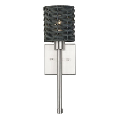 Livex Weavington 1Lt Single ADA Sconce, Nickel/Charred Gray