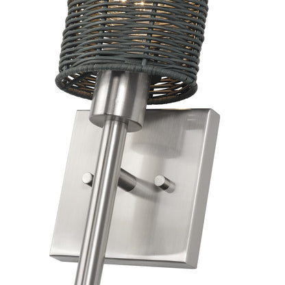 Livex Weavington 1Lt Single ADA Sconce, Nickel/Charred Gray