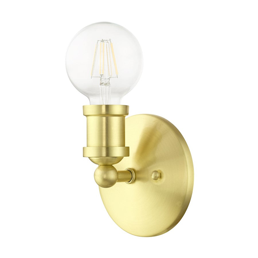 Livex Lansdale 1 Light ADA Wall Sconce, Satin Brass