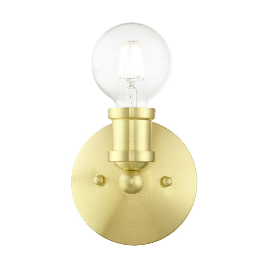 Livex Lansdale 1 Light ADA Wall Sconce, Satin Brass