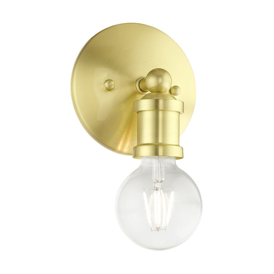 Livex Lansdale 1 Light ADA Wall Sconce, Satin Brass