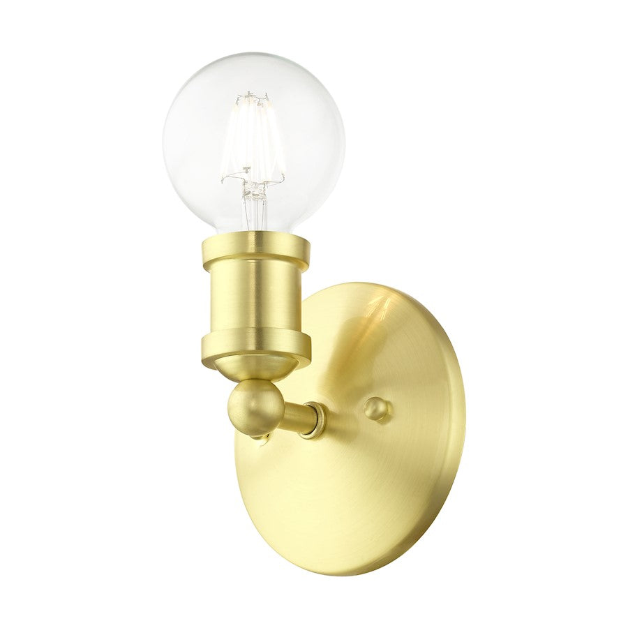 Livex Lansdale 1 Light ADA Wall Sconce, Satin Brass