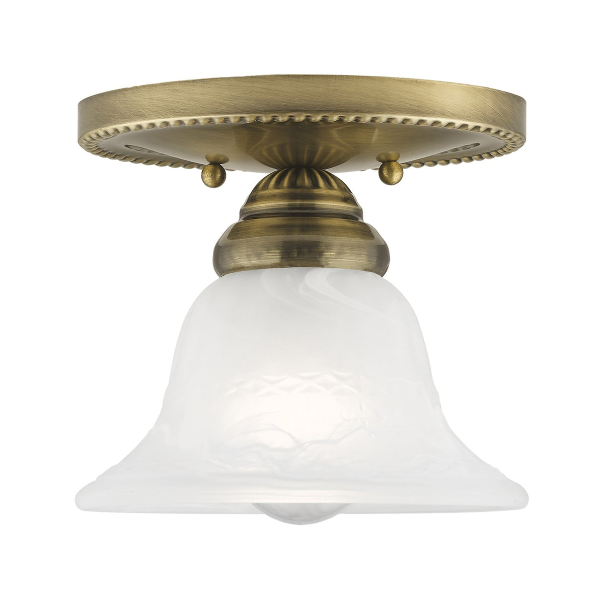 Livex Lighting Edgemont Ceiling Mount in Antique Brass