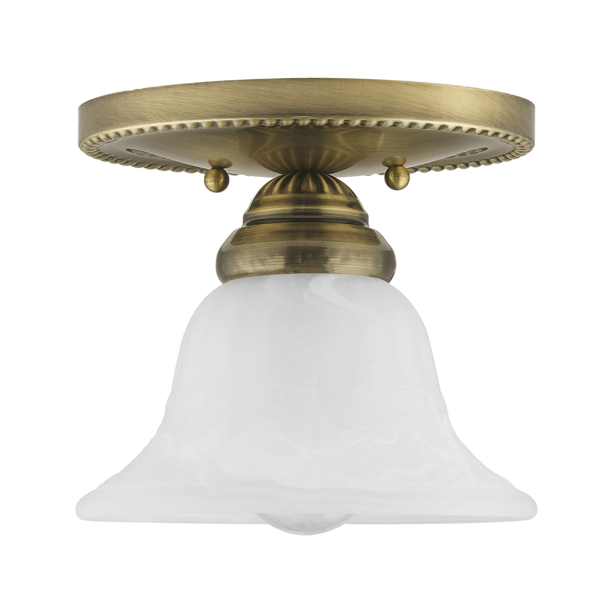 Livex Lighting Edgemont Ceiling Mount in Antique Brass
