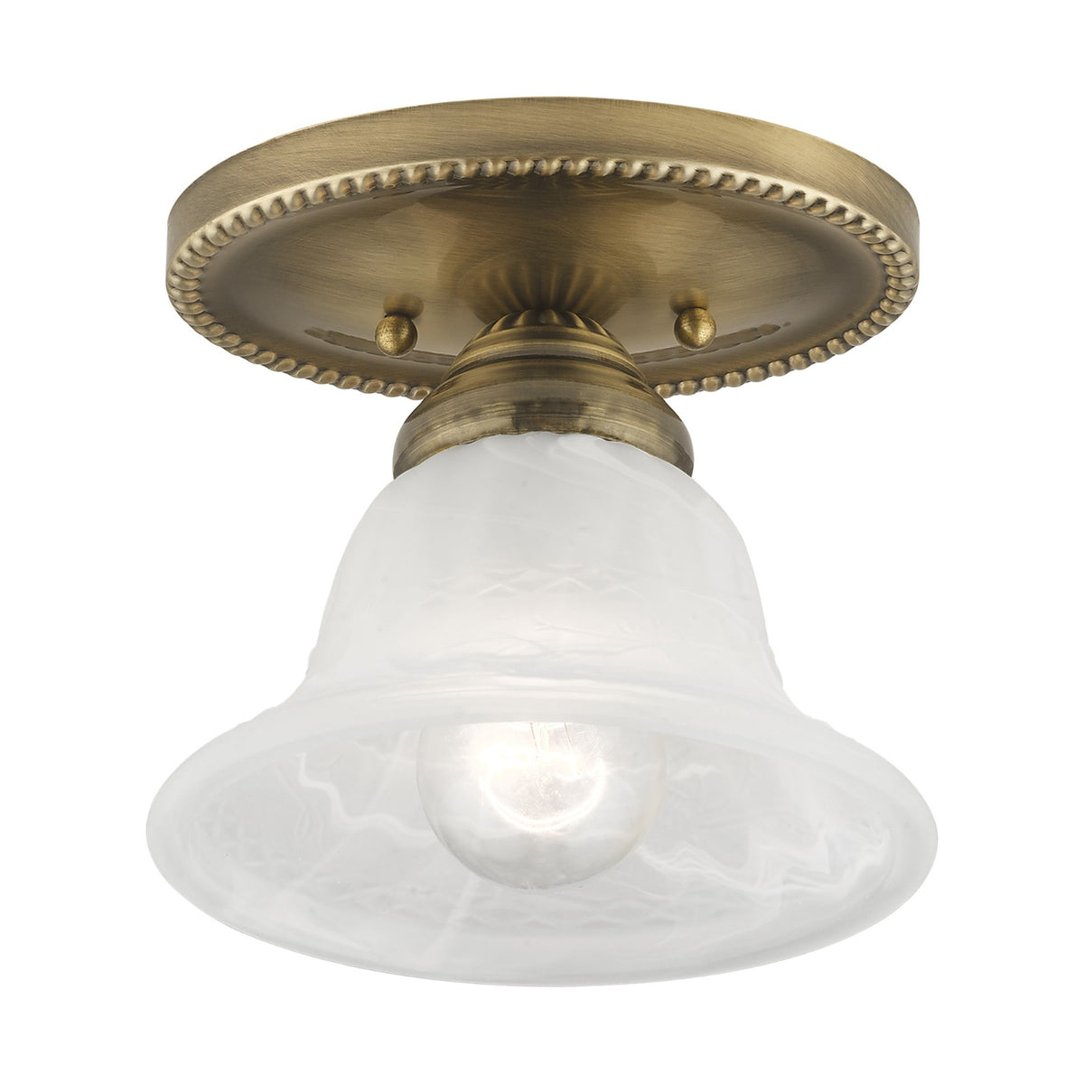 Livex Lighting Edgemont Ceiling Mount in Antique Brass