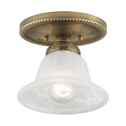 Livex Lighting Edgemont Ceiling Mount in Antique Brass