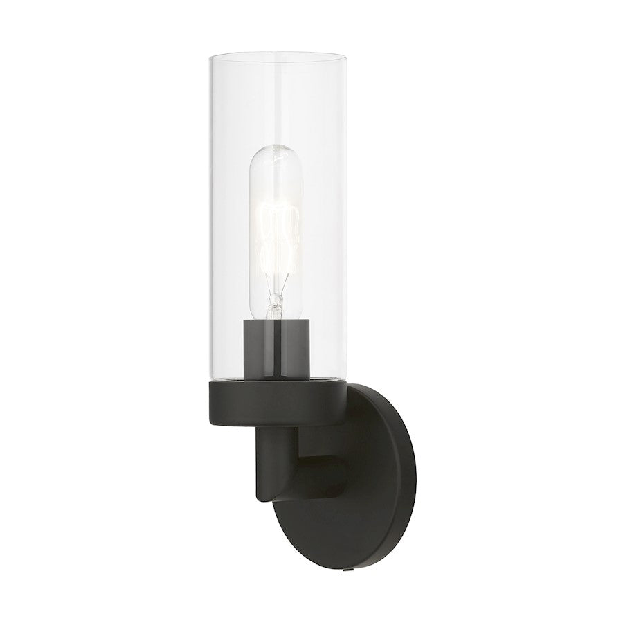 Livex Ludlow 1 Light ADA Single Sconce, Black/Clear