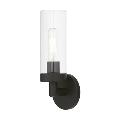 Livex Ludlow 1 Light ADA Single Sconce, Black/Clear
