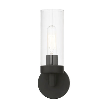 Livex Ludlow 1 Light ADA Single Sconce, Black/Clear