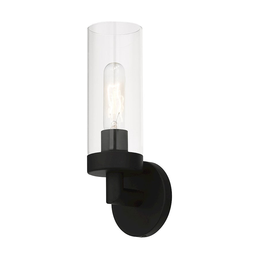 Livex Ludlow 1 Light ADA Single Sconce, Black/Clear
