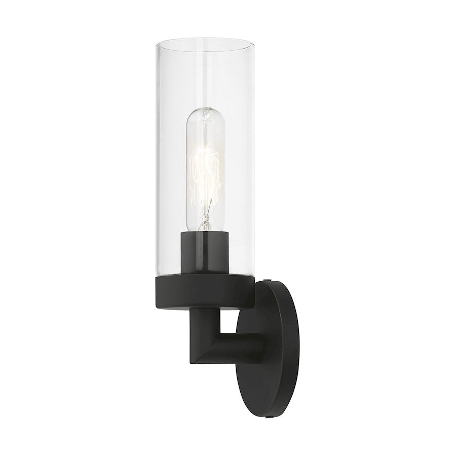 Livex Ludlow 1 Light ADA Single Sconce, Black/Clear