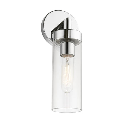 Livex Ludlow 1 Light ADA Single Sconce, Polished Chrome/Clear