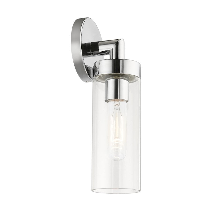 Livex Ludlow 1 Light ADA Single Sconce, Polished Chrome/Clear