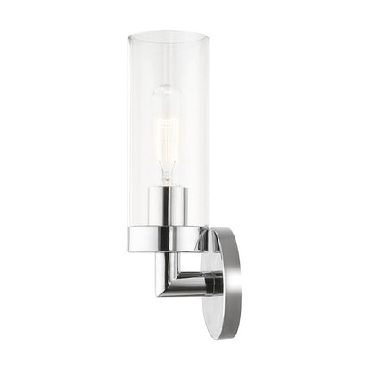 Livex Ludlow 1 Light ADA Single Sconce, Polished Chrome/Clear
