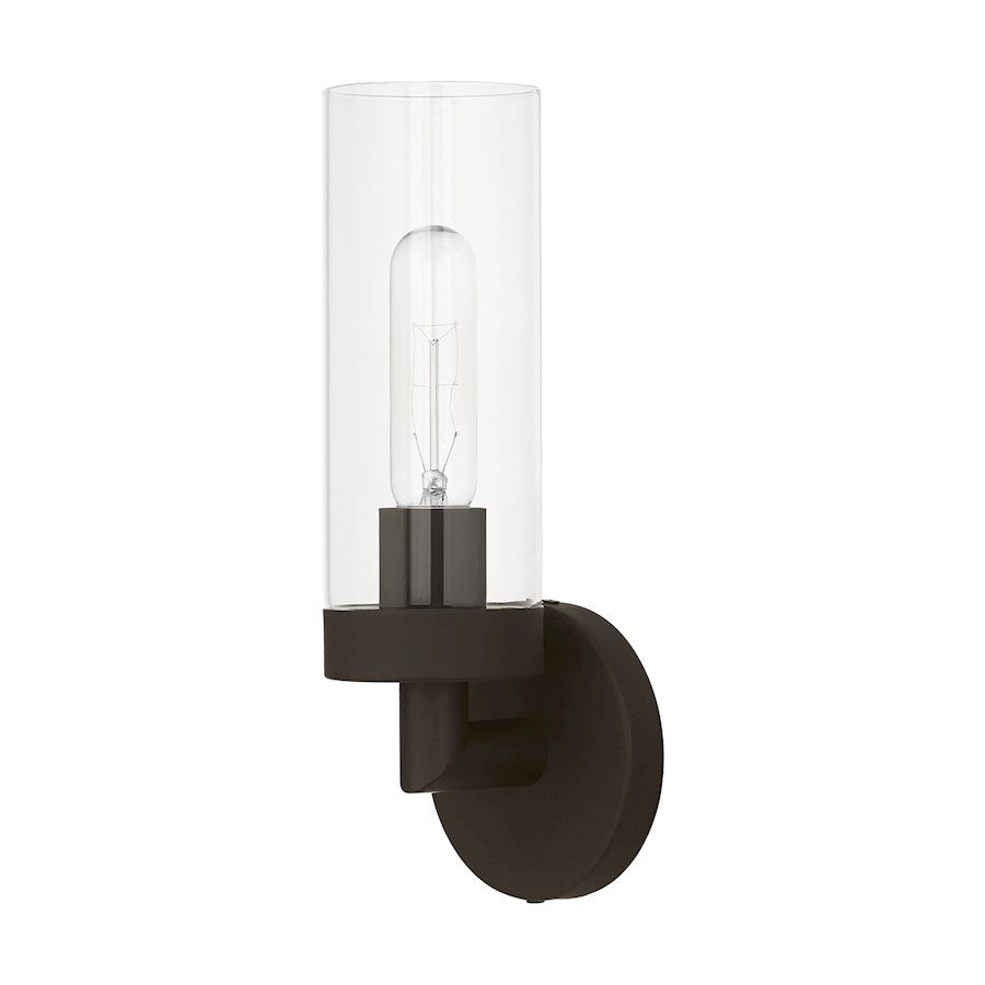 Livex Ludlow 1 Light ADA Single Sconce, Bronze/Clear
