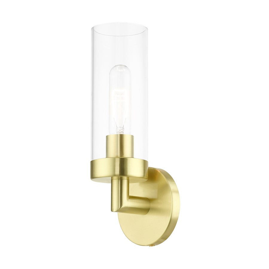 Livex Ludlow 1 Light ADA Single Sconce, Satin Brass/Clear