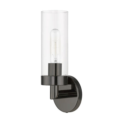 Livex Ludlow 1 Light ADA Single Sconce, Black Chrome/Clear