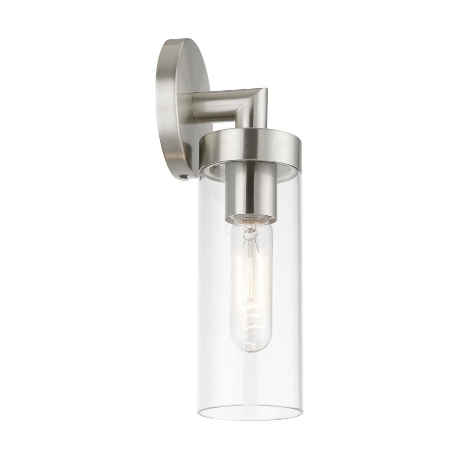 Livex Ludlow 1 Light ADA Single Sconce, Brushed Nickel/Clear
