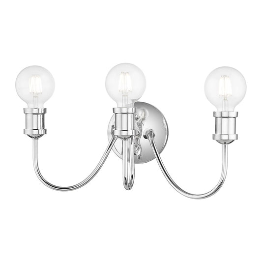 Livex Lansdale 3 Light Vanity Sconce, Polished Chrome