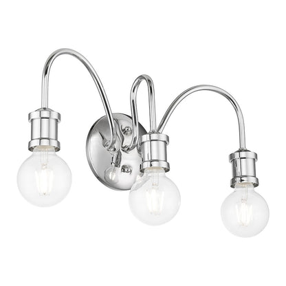Livex Lansdale 3 Light Vanity Sconce, Polished Chrome