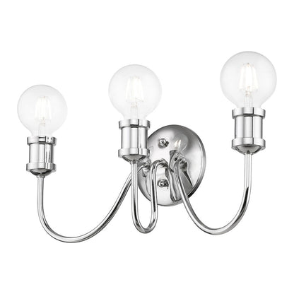 Livex Lansdale 3 Light Vanity Sconce, Polished Chrome